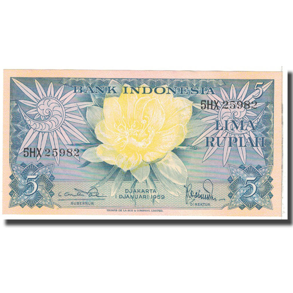 Banknote, Indonesia, 5 Rupiah, 1959, 1959-01-01, KM:65, UNC(65-70)