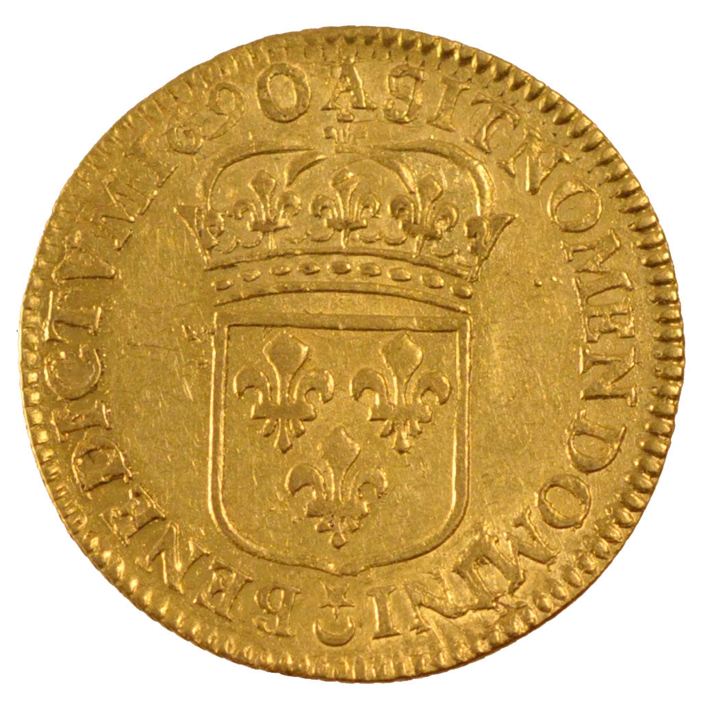 Francia, Louis XIV, Louis d'or à l'écu, Louis d'Or, 1690, Paris, BB+, Oro,...