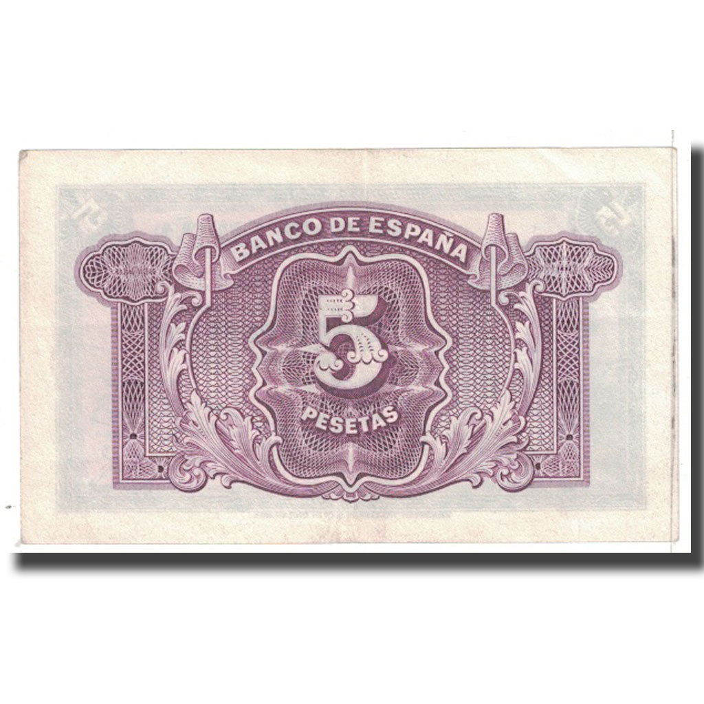 Banknot, Hiszpania, 5 Pesetas, 1935, KM:85a, AU(55-58)
