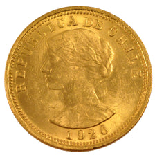 CHILE, 100 Pesos, 1926, Santiago, KM #170, AU(55-58), Gold, 31, 20.38
