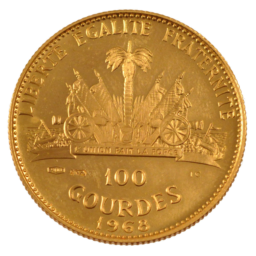 Haiti, 100 Gourdes, 1968, KM #69, MS(63), Gold, 19.75