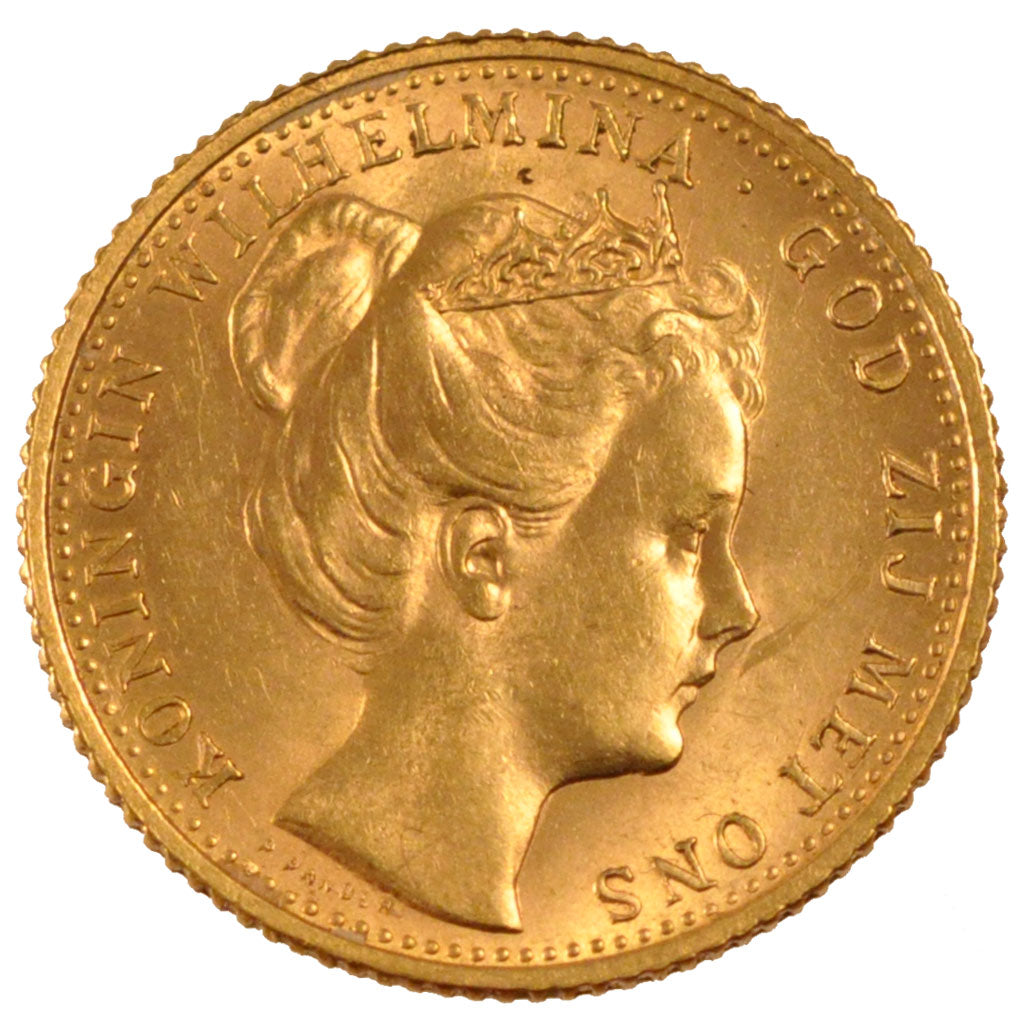Netherlands, 10 Gulden, 1898, Utrecht, KM #124, AU(55-58), Gold, 22.5, 6.73