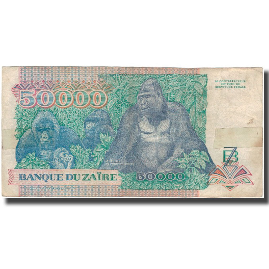 Banknote, Zaire, 50,000 Zaïres, 1991-04-24, KM:40a, F(12-15)