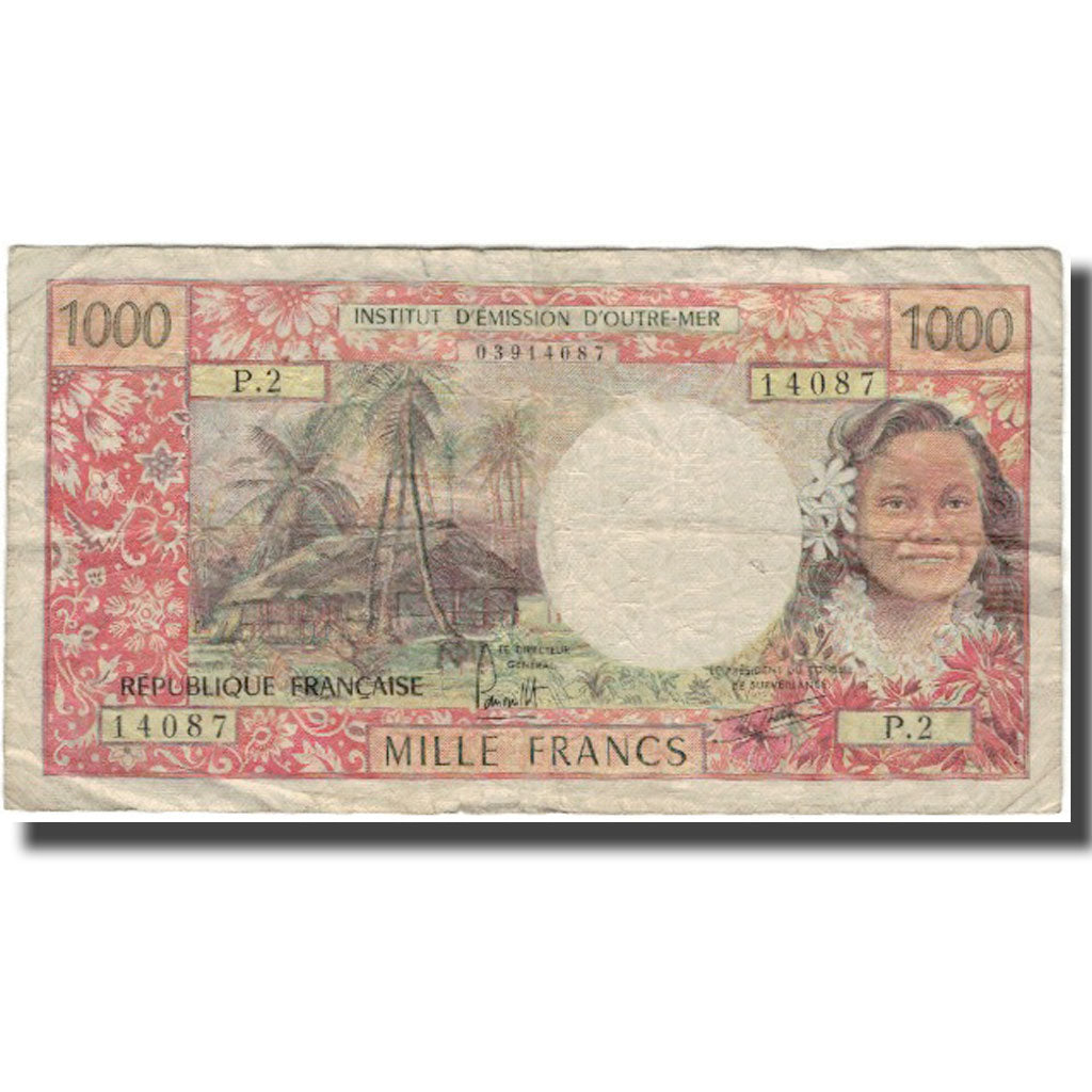 Banknote, Tahiti, 1000 Francs, KM:27b, F(12-15)