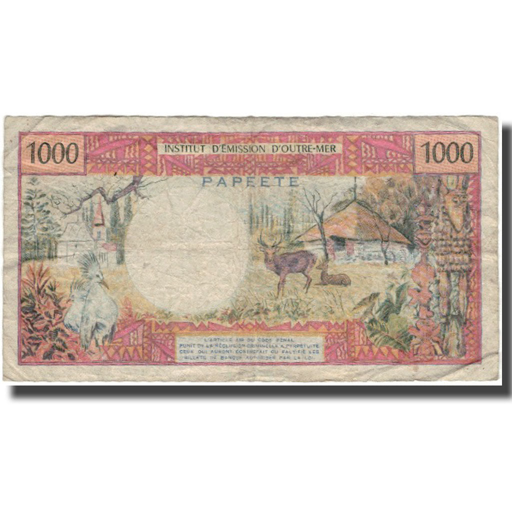 Banknote, Tahiti, 1000 Francs, KM:27b, F(12-15)