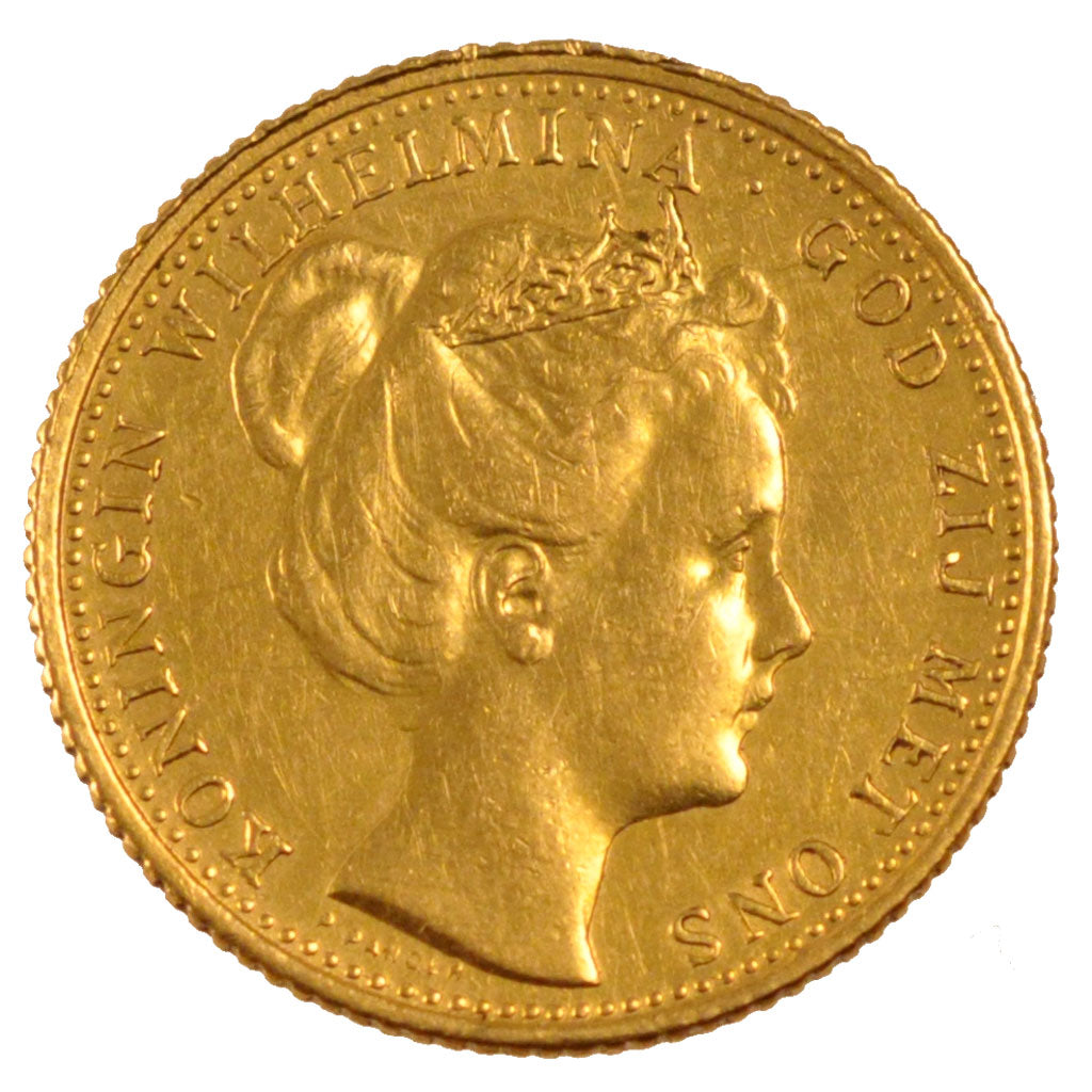 Netherlands, 10 Gulden, 1898, Utrecht, KM #124, AU(55-58), Gold, 22.5, 6.72