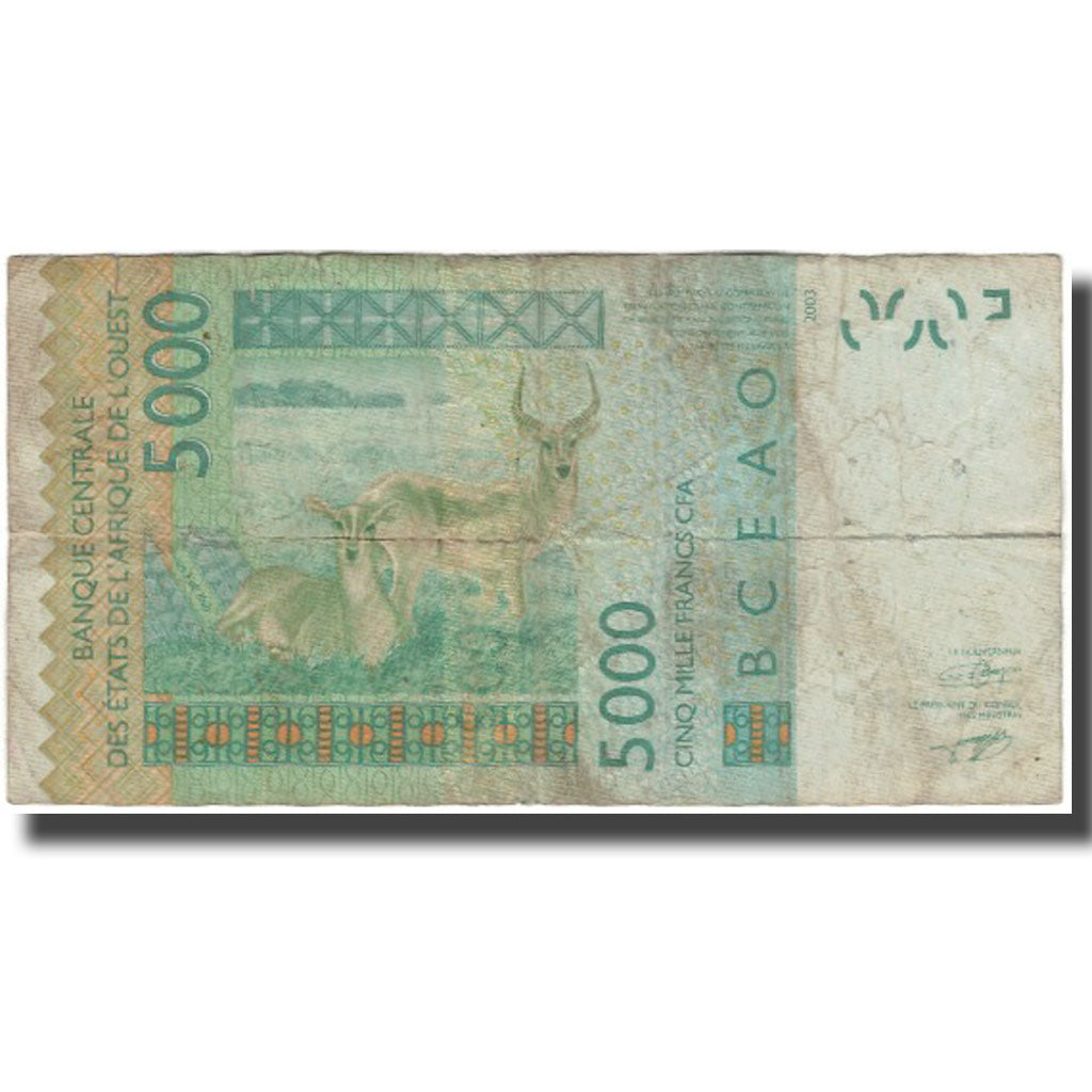 Banknote, West African States, 5000 Francs, 2003, KM:717Ka, F(12-15)