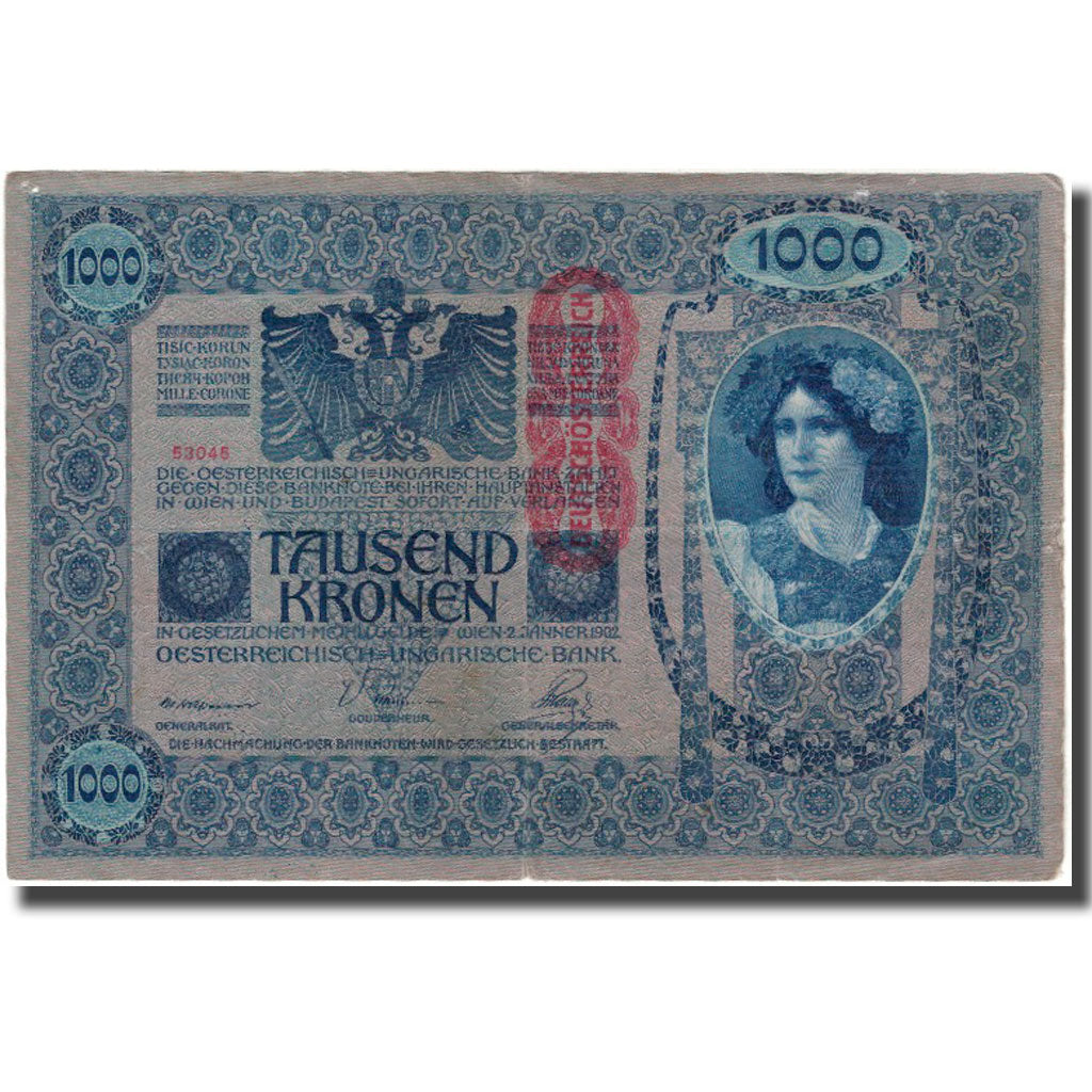 Banknot, Austria, 1000 Kronen, 1902, KM:59, EF(40-45)