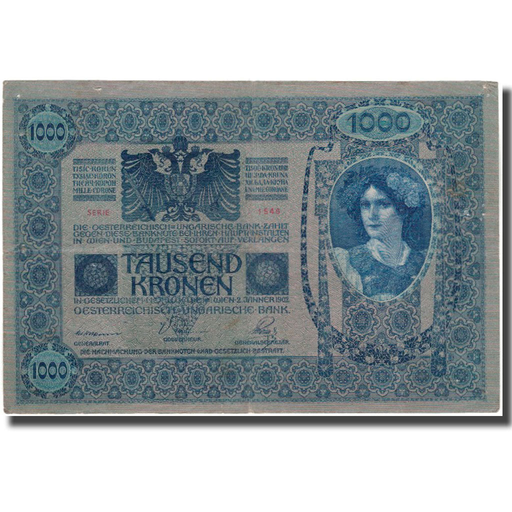 Banknot, Austria, 1000 Kronen, 1902, KM:59, EF(40-45)