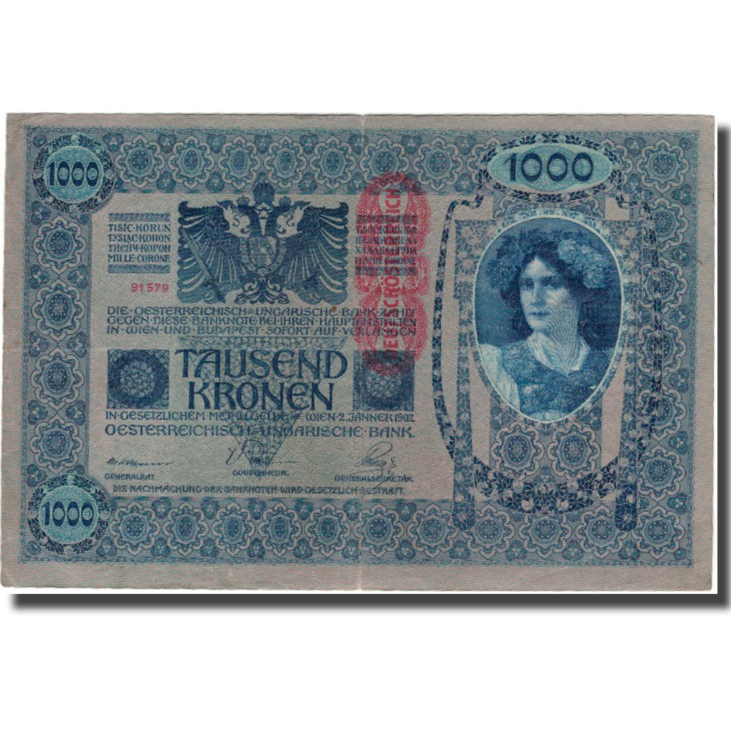 Billet, Autriche, 1000 Kronen, 1902, KM:59, TB+