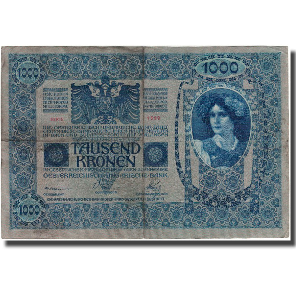 Billet, Autriche, 1000 Kronen, 1902, KM:59, TB+