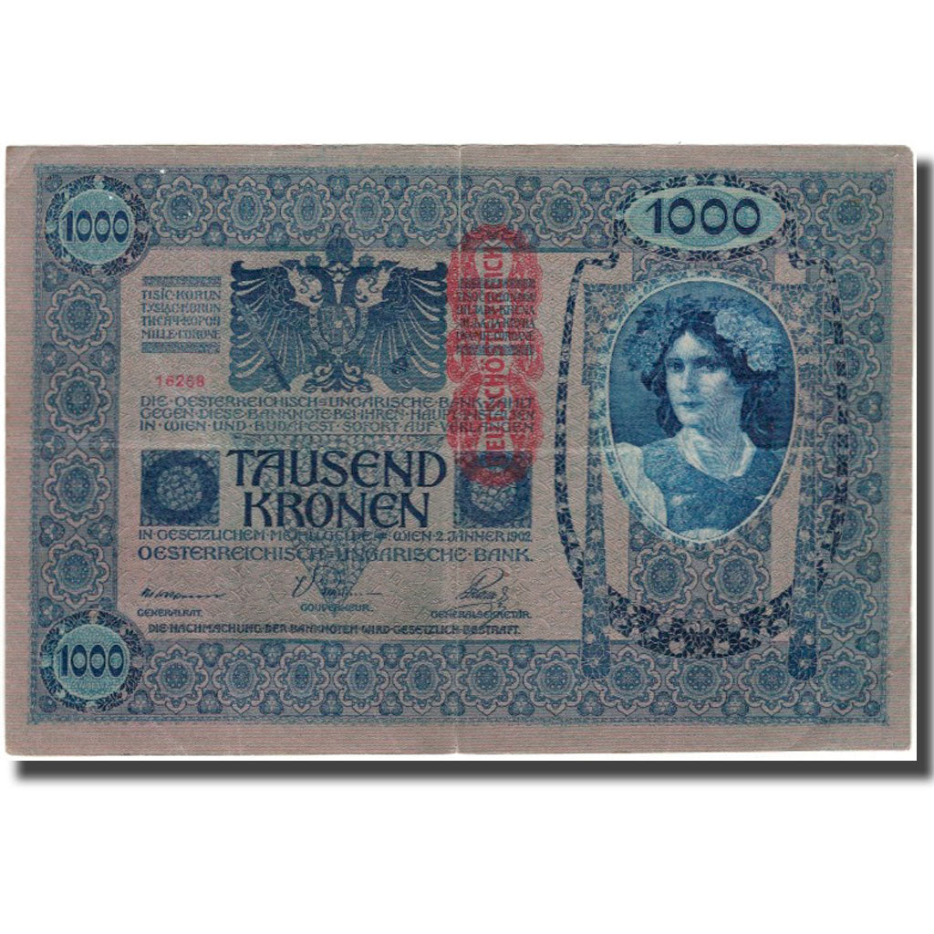 Banknot, Austria, 1000 Kronen, 1902, KM:59, EF(40-45)