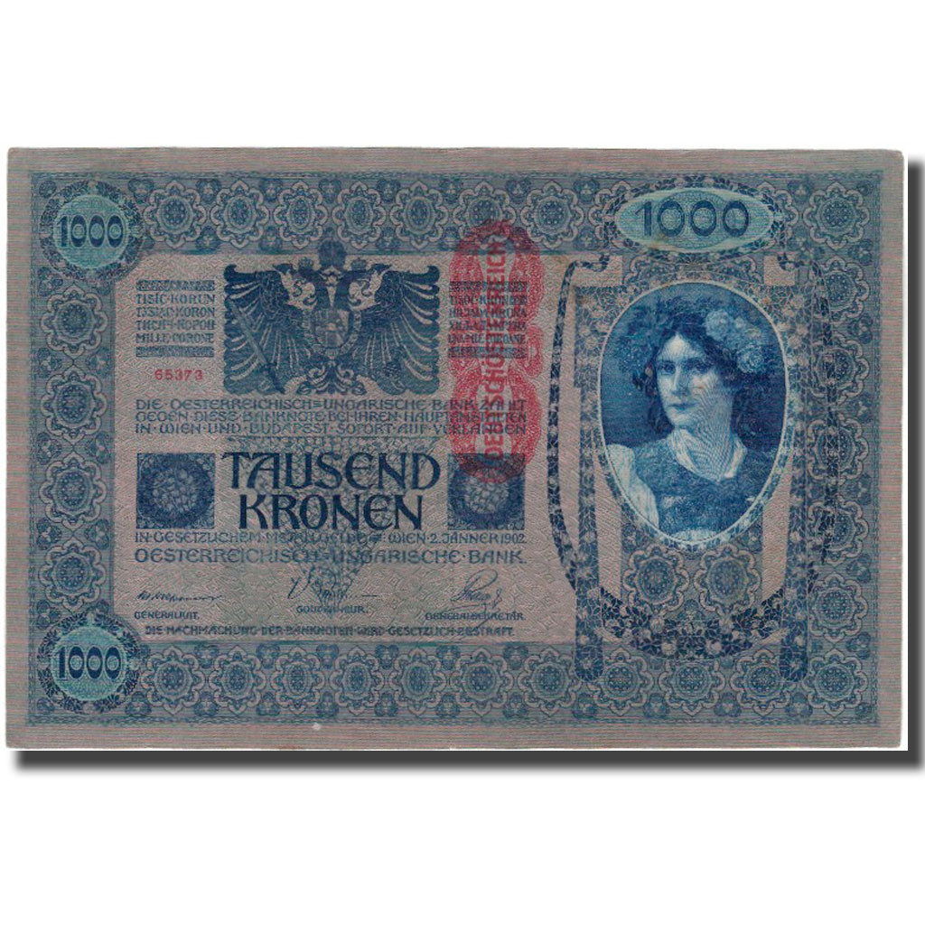 Banknot, Austria, 1000 Kronen, 1902, KM:59, EF(40-45)