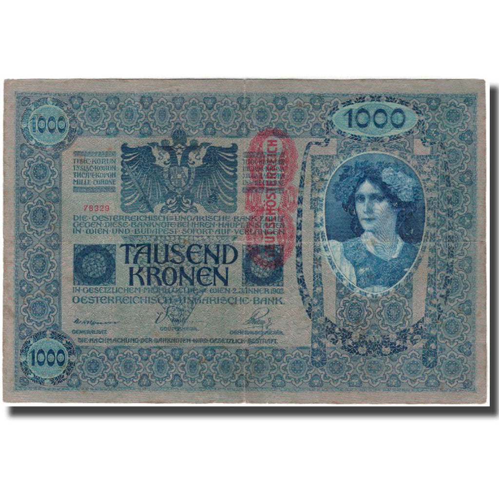 Banknot, Austria, 1000 Kronen, 1902, KM:59, EF(40-45)