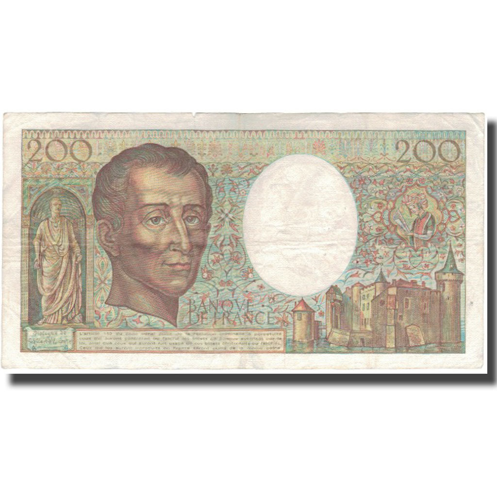France, 200 Francs, Montesquieu, 1983, VF(20-25), Fayette:70.3, KM:155a
