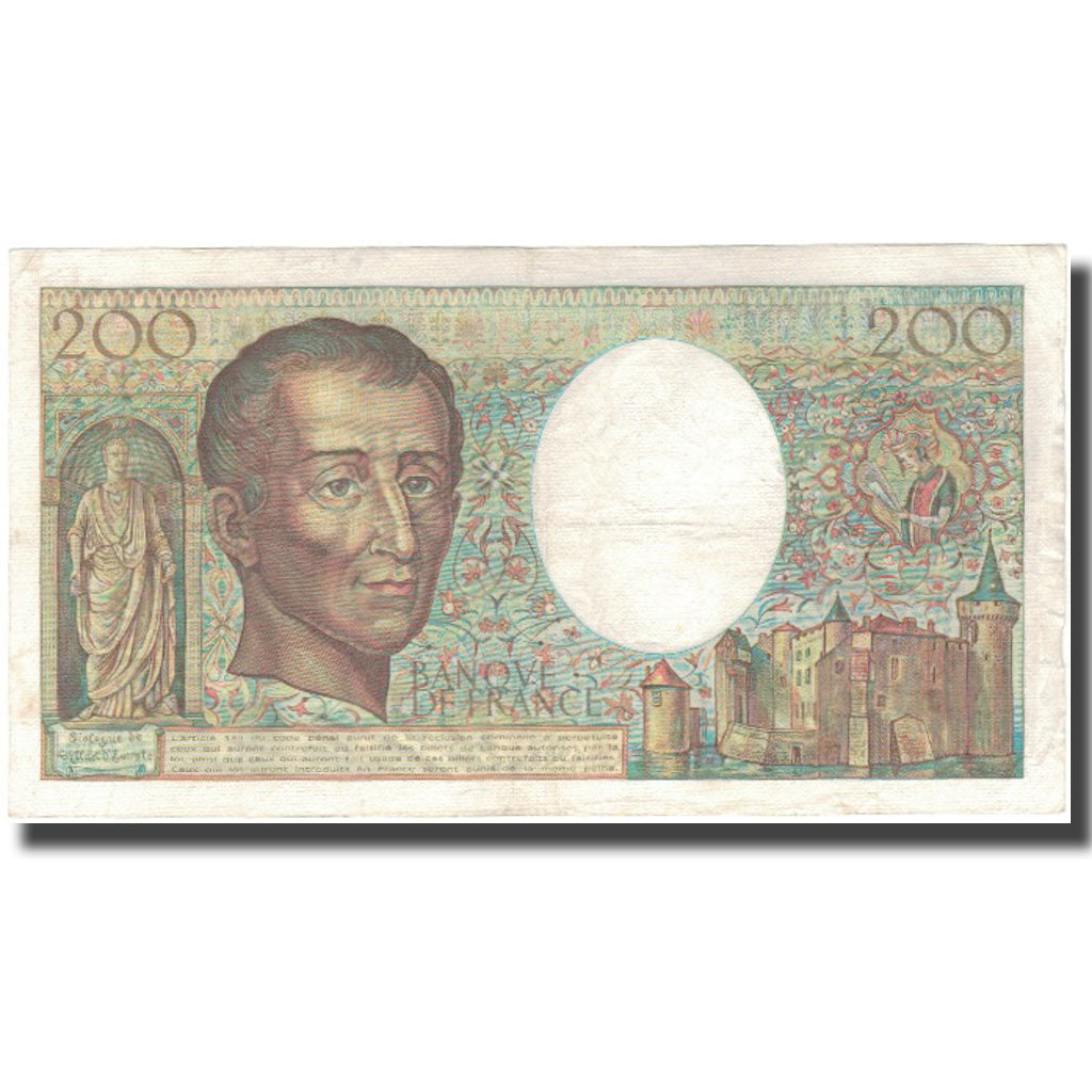France, 200 Francs, Montesquieu, 1983, VF(30-35), Fayette:70.3, KM:155a