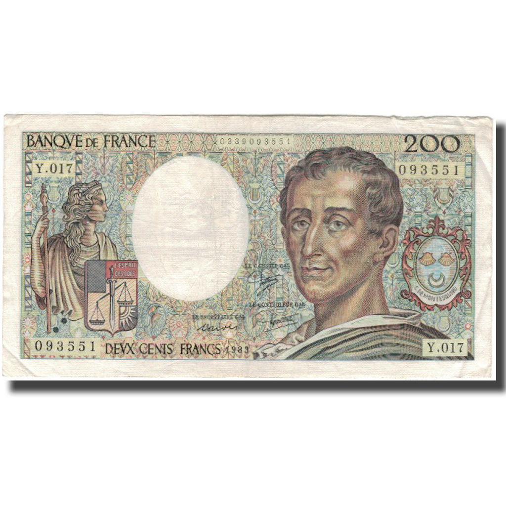 Francia, 200 Francs, Montesquieu, 1983, BC, Fayette:70.3, KM:155a