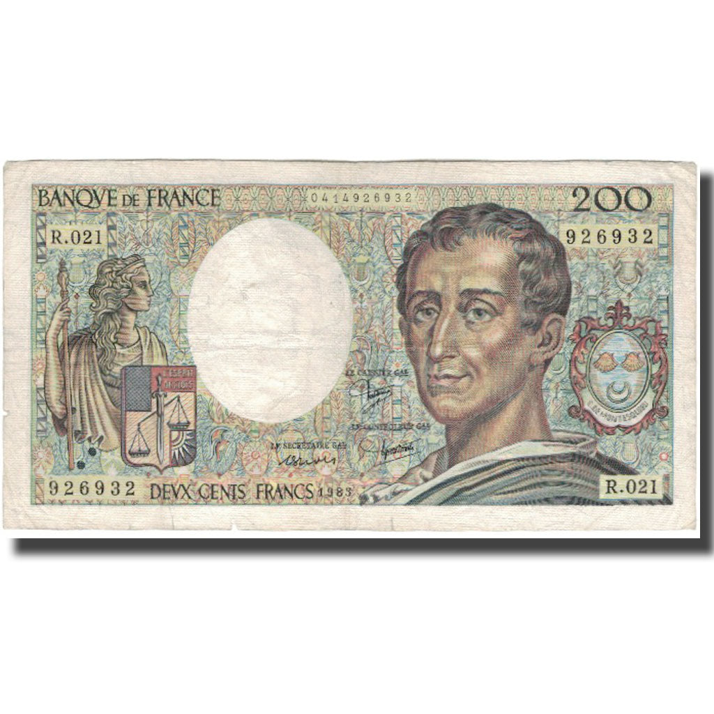 Francia, 200 Francs, Montesquieu, 1983, RC+, Fayette:70.3, KM:155a