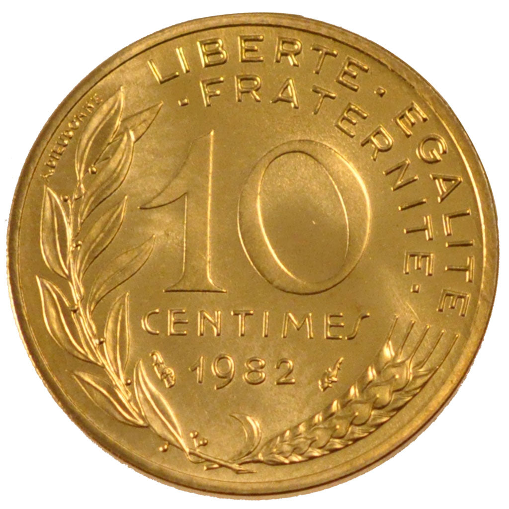FRANCE, Marianne, 10 Centimes, 1982, Paris, KM #929, MS(65-70),...