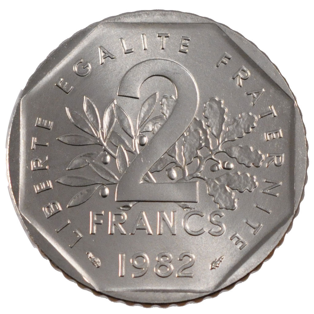 FRANCE, 2 Francs, 1982, MS(63), Nickel, Gadoury #547, 7.50