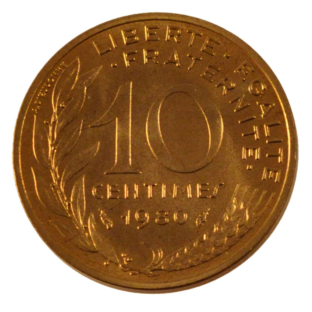 FRANCE, Marianne, 10 Centimes, 1980, Paris, KM #929, MS(65-70),...