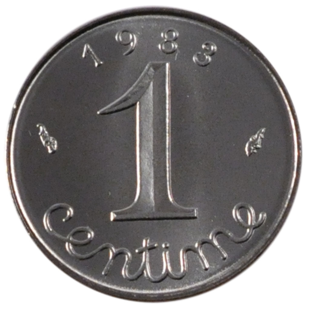 FRANCE, Épi, Centime, 1983, Paris, KM #928, MS(65-70), Stainless Steel, 15, ...