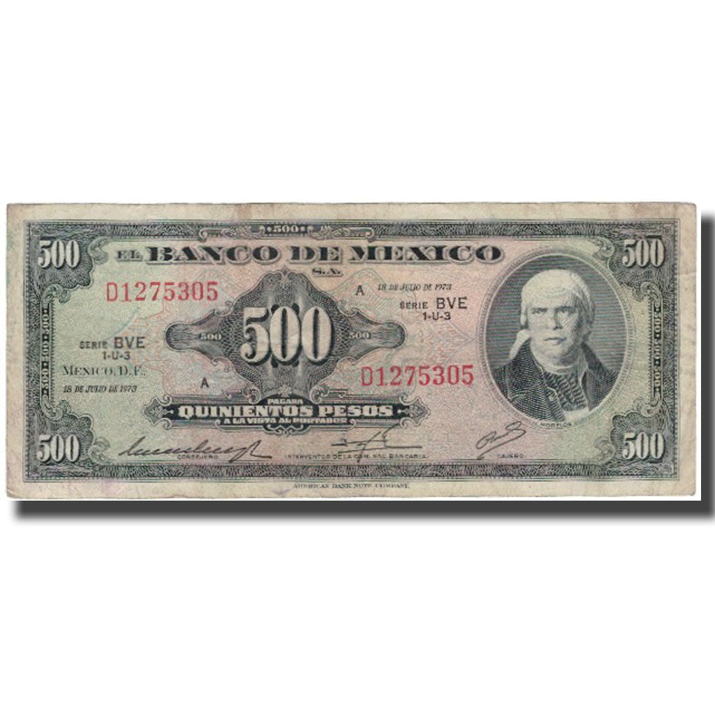 Billete, 500 Pesos, México, 1973-07-18, KM:51q, BC