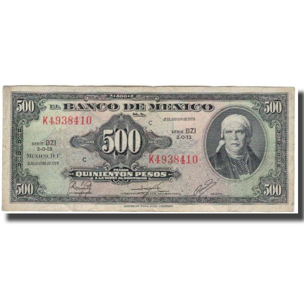 Banknote, Mexico, 500 Pesos, 1974-08-02, KM:51r, VF(30-35)