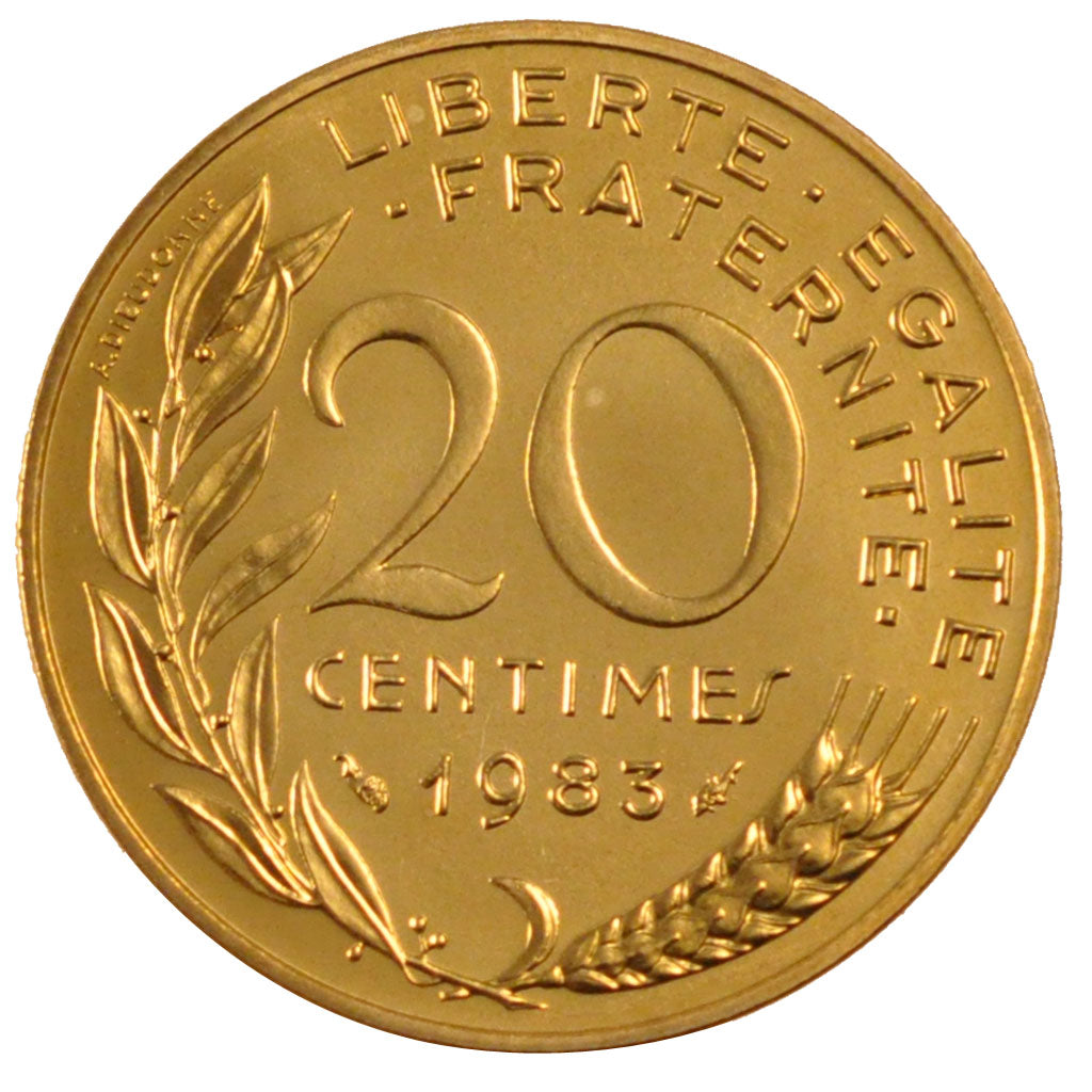 FRANCE, Marianne, 20 Centimes, 1983, Paris, KM #930, MS(65-70),...
