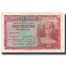 Billet, Espagne, 10 Pesetas, 1935, KM:86a, TTB+