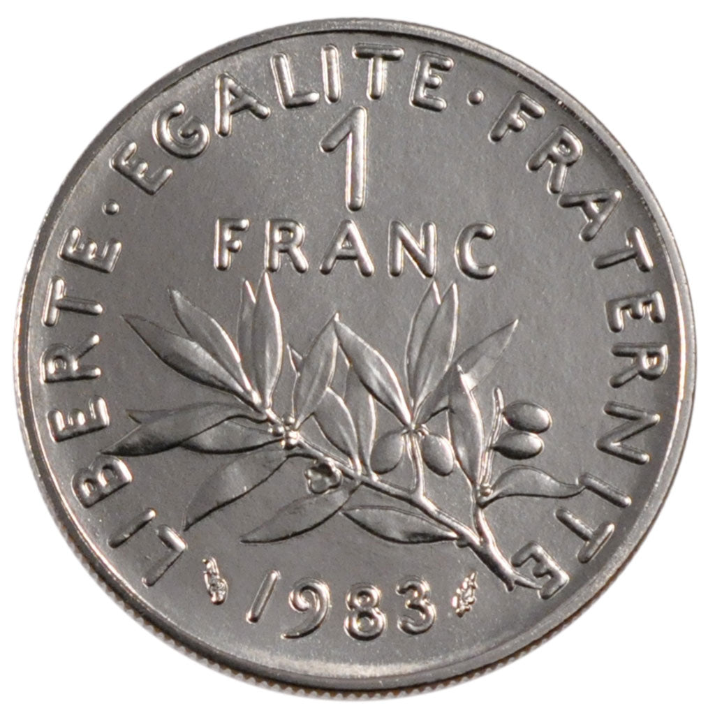FRANCE, Semeuse, 1 Franc, 1983, Paris, MS(63), Nickel, 24, Gadoury #474, 6.00