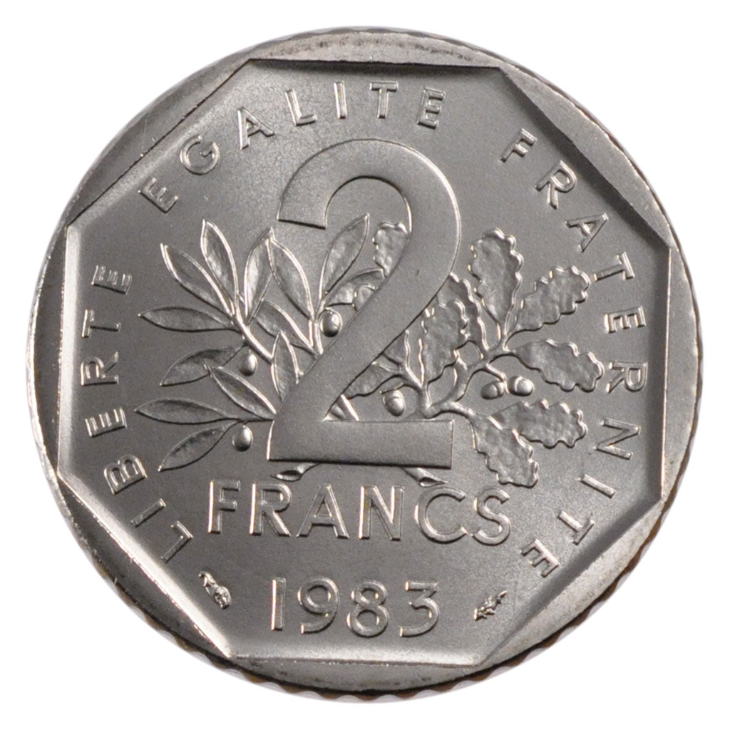 FRANCE, 2 Francs, 1983, MS(63), Nickel, Gadoury #547, 7.50