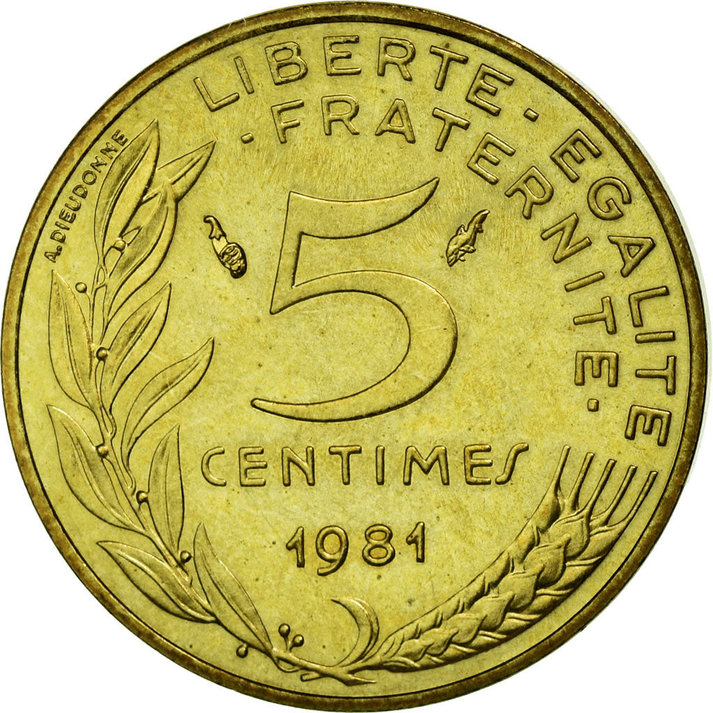 Coin, France, Marianne, 5 Centimes, 1981, Paris, MS(65-70), Aluminum-Bronze