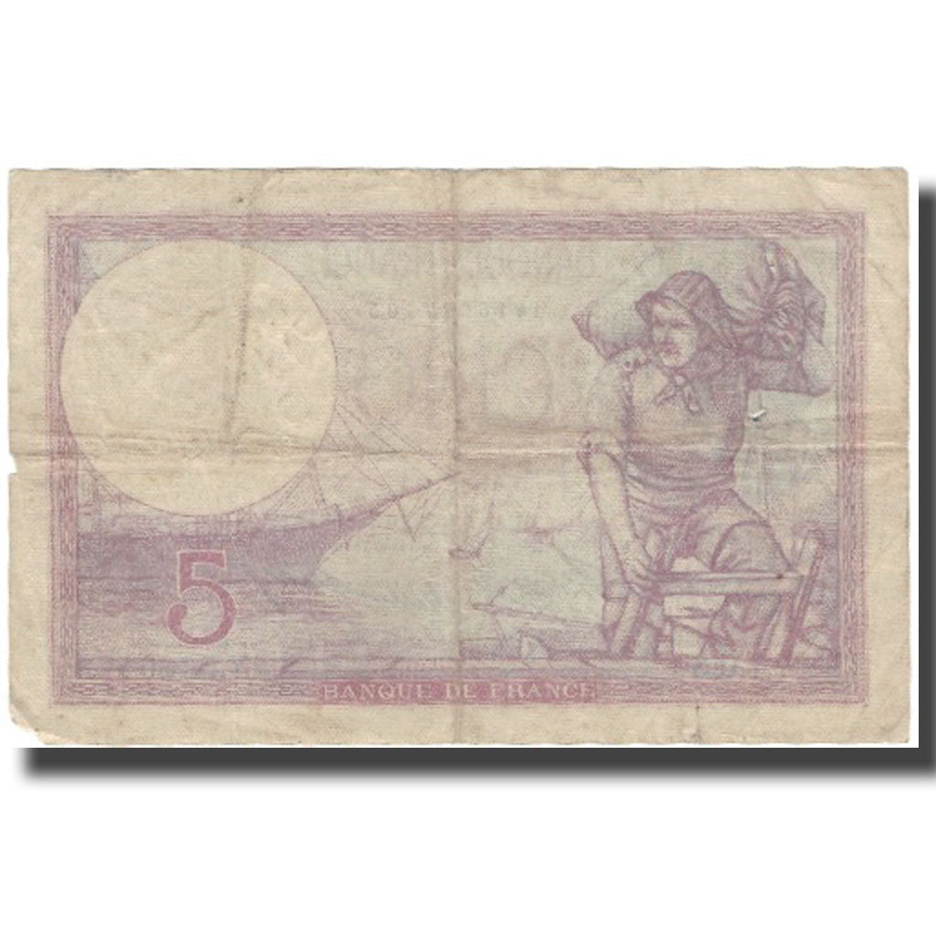 France, 5 Francs, Violet, 1933-07-06, VG(8-10), KM:72e
