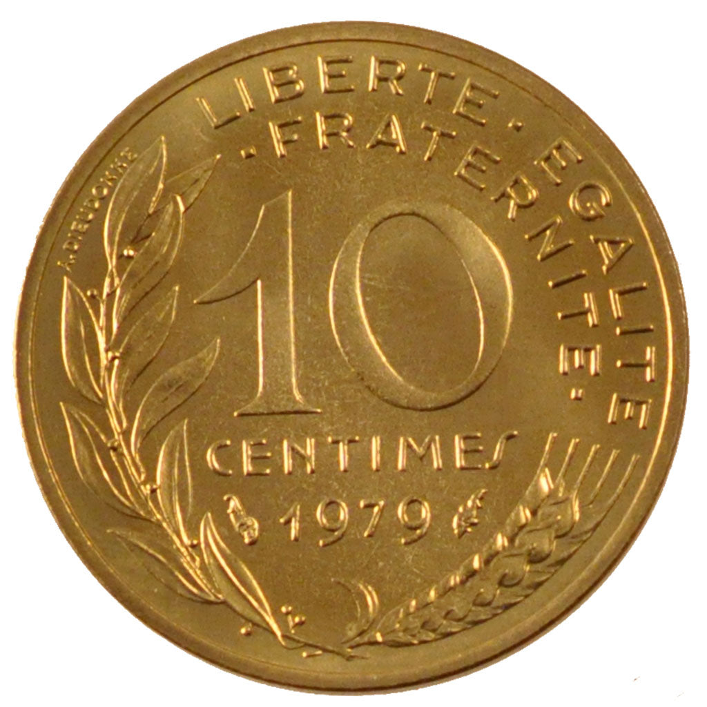 FRANCE, Marianne, 10 Centimes, 1979, Paris, KM #929, MS(65-70),...