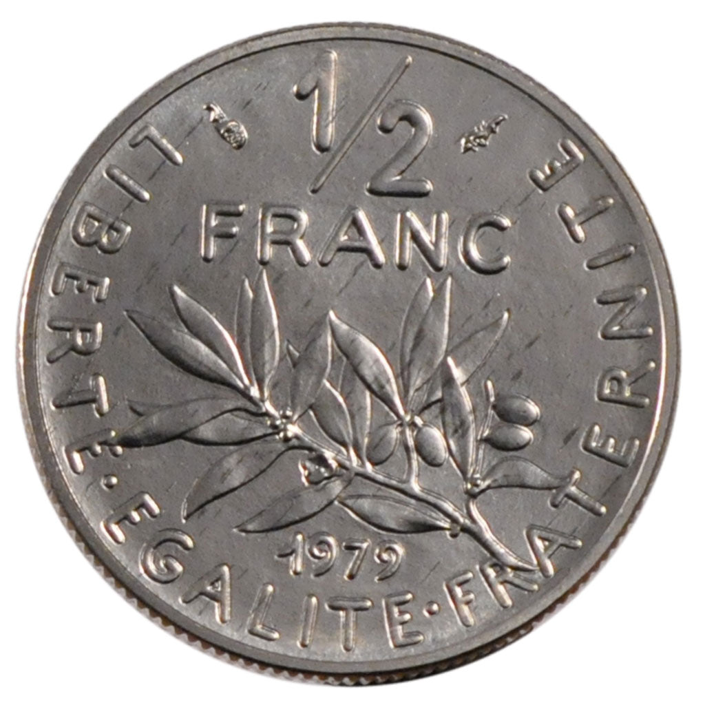 FRANCE, Semeuse, 1/2 Franc, 1979, Paris, KM #931.1, MS(65-70), Nickel, 19.5,...