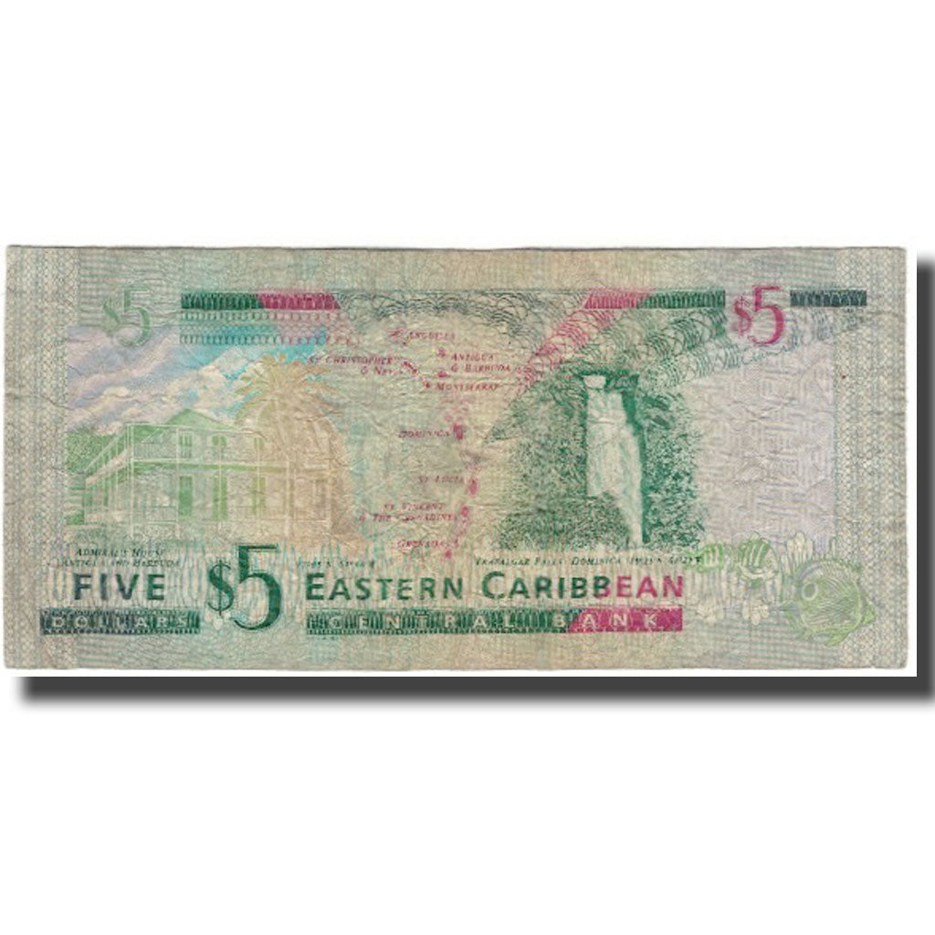 Banknote, East Caribbean States, 5 Dollars, KM:47a, VG(8-10)