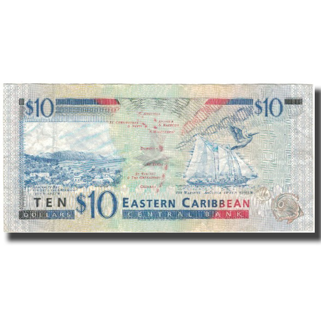 Banknote, East Caribbean States, 10 Dollars, KM:32a, VF(20-25)