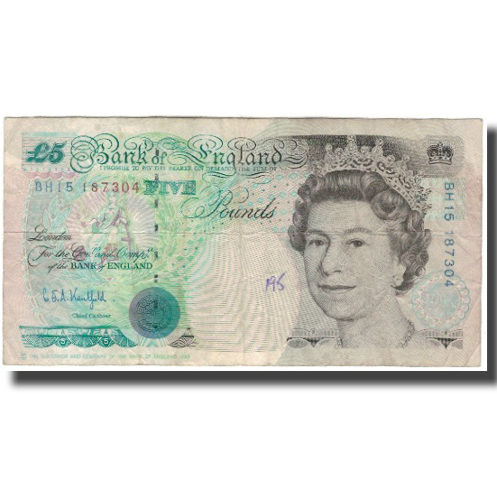 Billet, Grande-Bretagne, 5 Pounds, KM:382b, B