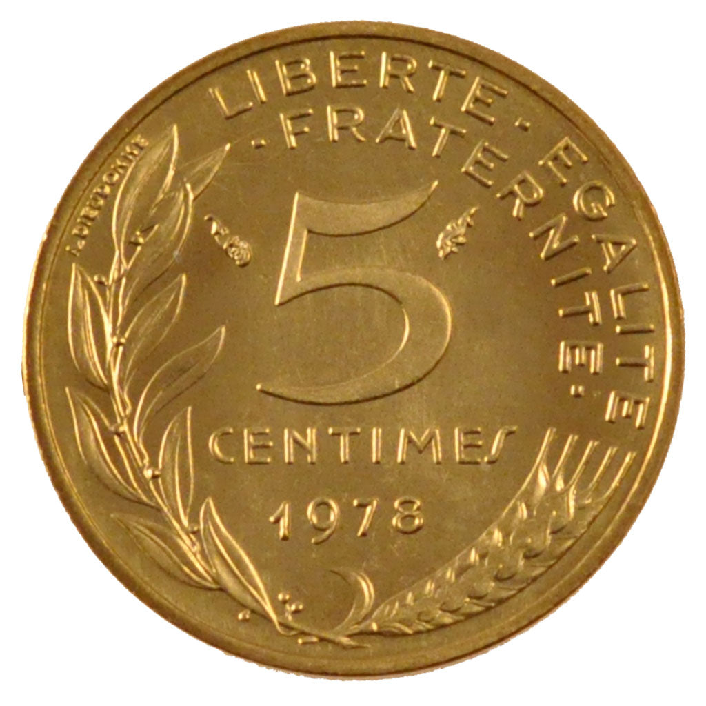 Francia, Marianne, 5 Centimes, 1978, Paris, FDC, Alluminio-bronzo, Gadoury:175