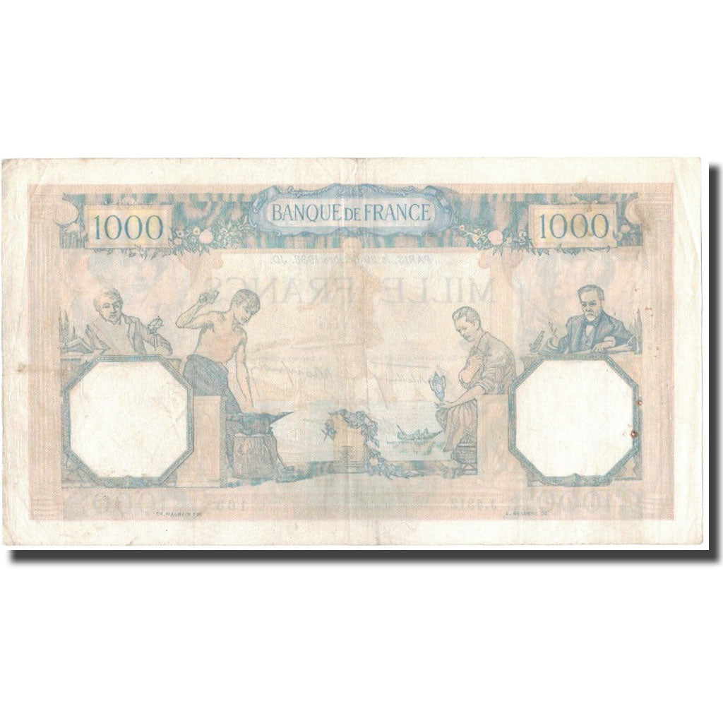 France, 1000 Francs, Cérès et Mercure, 1938-10-20, VF(30-35), Fayette:38.30