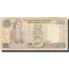 Nota, Chipre, 1 Pound, 2001-02-01, KM:60c, VG(8-10)