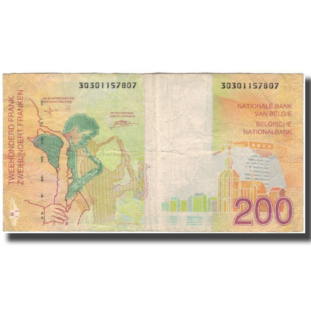 Banknot, Belgia, 200 Francs, KM:148, VF(20-25)