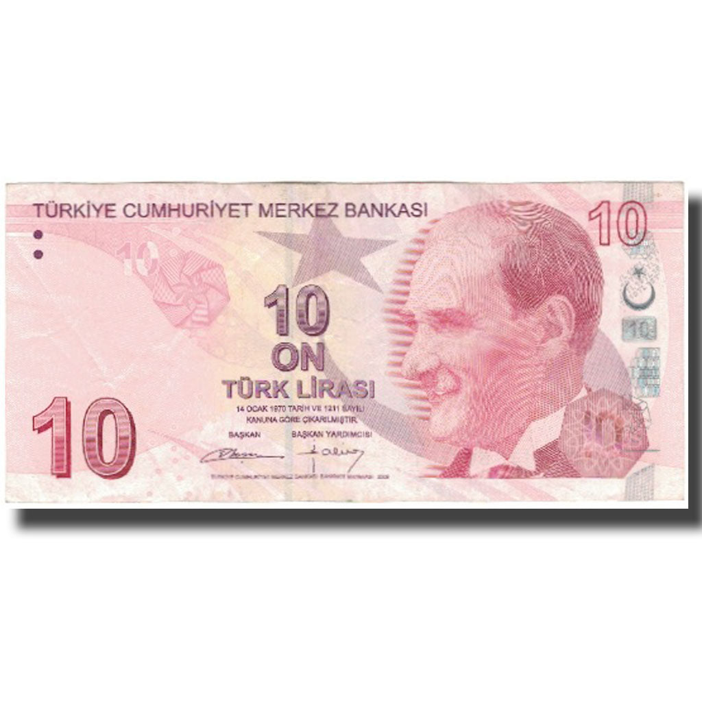 Nota, Turquia, 10 Lira, KM:223, VF(20-25)