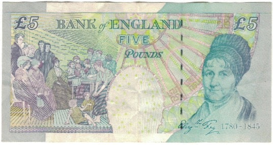 Banknote, Great Britain, 5 Pounds, KM:391d, VF(20-25)