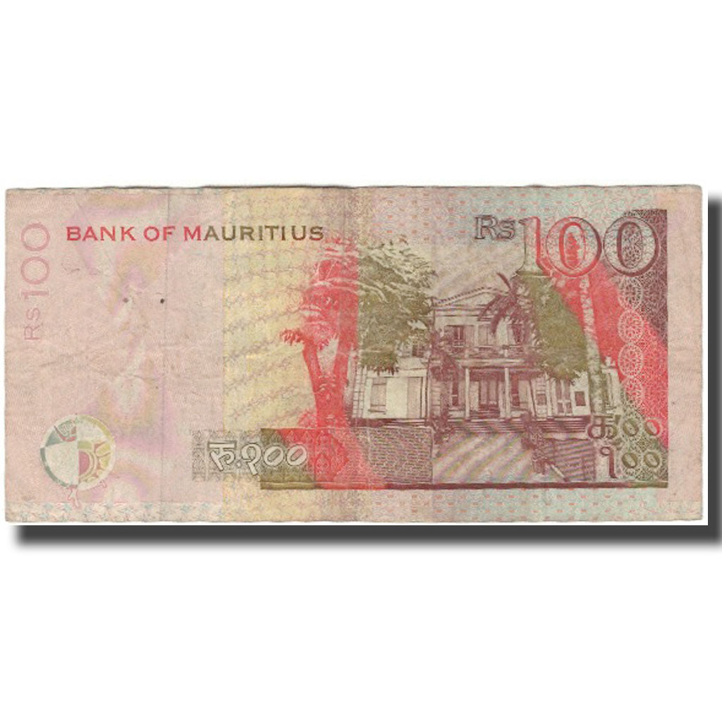 Nota, Maurícia, 100 Rupees, 2001, KM:51b, VG(8-10)