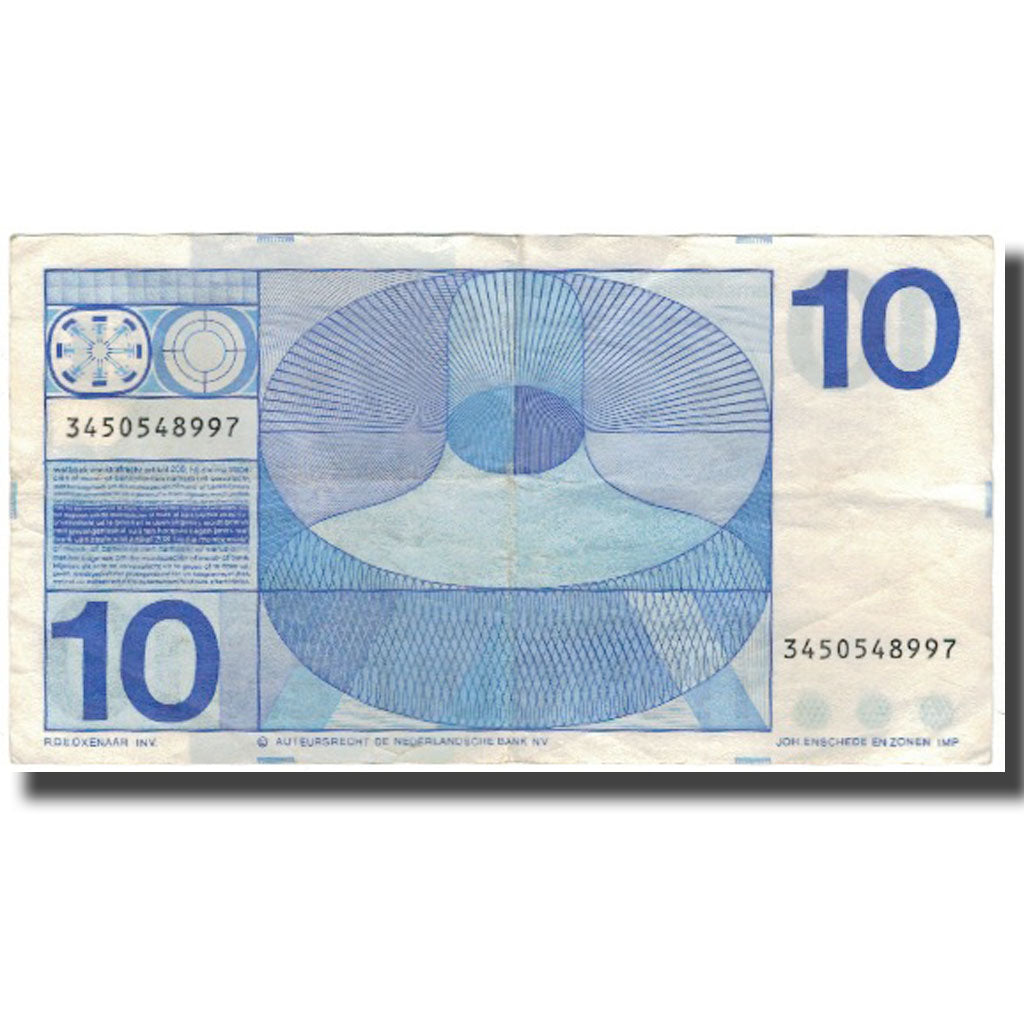 Banknote, Netherlands, 10 Gulden, 1968-04-25, KM:91b, VF(20-25)