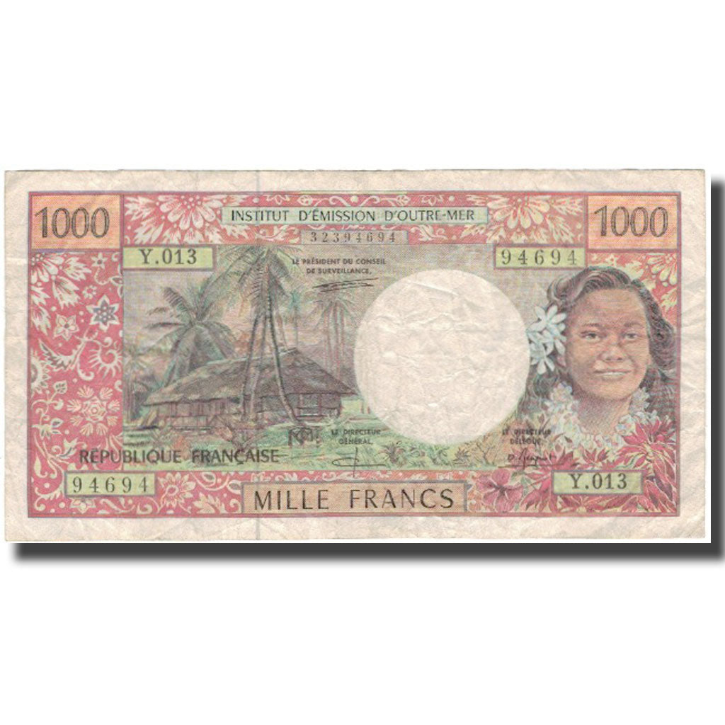 Banknote, French Pacific Territories, 1000 Francs, KM:2b, VG(8-10)