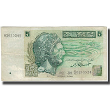 Billet, Tunisie, 5 Dinars, 1993-11-07, KM:86, B