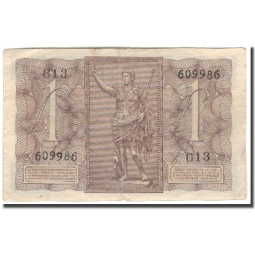 Banknot, Włochy, 1 Lira, KM:26, VF(20-25)